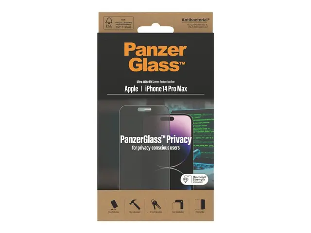 PanzerGlass - Skjermbeskyttelse for mobiltelefon glass med personv...