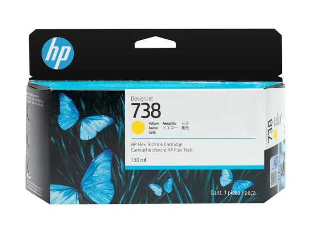 HP 738 - 130 ml gul original DesignJet blekkpatron for T950