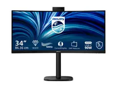 Philips 34B2U3600CH - 3000 Series - LED-skjerm kurvet - 34" - 3440 x 1440 WQHD @ 120 Hz - VA - 300 cd/m² - 3500:1 - HDR10 - 4 ms - HDMI, DisplayPort, USB-C - høyttalere - teksturert svart