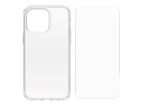 OtterBox Symmetry Series - Baksidedeksel for mobiltelefon med antimikrobiell teknologi - MagSafe-samsvar - blank - med Alpha Glass-skjermbeskytter - for Apple iPhone 14 Pro Max