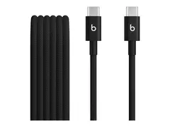 Beats - USB-kabel - 24 pin USB-C (hann) til 24 pin USB-C (hann) USB 2.0 - 1.5 m - flettet kabel, Hurtiglading opptil 60W, forsterket design - svart bolt (en pakke 2)