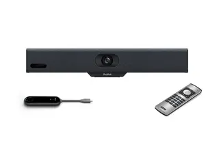 Yealink MeetingBar A10 - Alt-i-ett videosamarbeidslinje (videolinje, fjernkontroll, WPP30 trådløs presentasjonsenhet) Certified for Microsoft Teams, Certified for Zoom Rooms - power adapter included