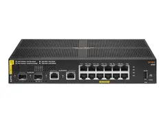 HPE Aruba 6100 12G Class4 PoE 2G/2SFP+ 139W Switch Switch - Styrt - 12 x 10/100/1000 (PoE+) + 2 x 1 Gigabit / 10 Gigabit SFP+ + 2 x 1000Base-T - rackmonterbar - PoE+ (139 W)