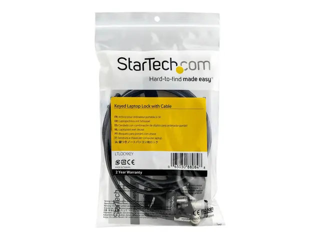 StarTech.com 6ft (2m) Laptop Cable Lock with Keys, Keyed Security ...