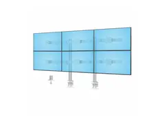 StarTech.com Six-Monitor Desk Mount w/ Crossbar, Up To 32&quot; Screens/17.6lb Monteringssett - for 6 LCD-skjermer - kolonne, dual - st&#229;l, plastikk - hvit - skjermst&#248;rrelse: 17&quot;-32&quot; - skrivebordsmonterbar