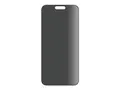 PanzerGlass - Skjermbeskyttelse for mobiltelefon ultravid passform med EasyAligner - glass - med personvernsfilter - 2-veis - rammefarge svart - for Apple iPhone 15 pro max