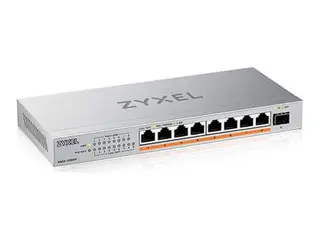 Zyxel XMG-100 Series XMG-108HP - Switch - ustyrt ikke-styrt - 8 x 100/1000/2.5G (PoE++) + 1 x Gigabit SFP / 10 Gigabit SFP+ - stasjon&#230;r, veggmonterbar - PoE++ (100 W)
