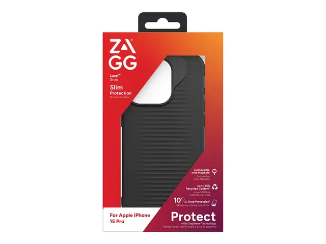 ZAGG Luxe - Baksidedeksel for mobiltelefon MagSafe-samsvar svart (...