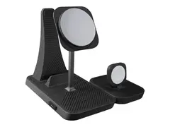 ZENS 4-in-1 - Tr&#229;dl&#248;st ladestativ Modul&#230;r, med iPad ladestativ + AC-str&#248;madapter - 30 watt - p&#229; kabel: USB-C - svart - for Apple AirPods with MagSafe Charging Case; AirPods Pro; iPhone 12, 13, 14