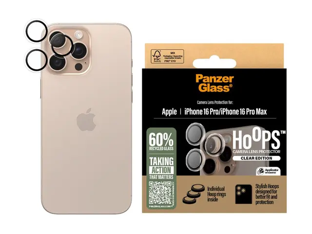 PanzerGlass Hoops - Clear Edition linsebeskytter for mobiltelefon ...