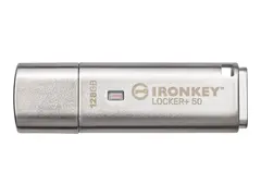 Kingston IronKey Locker+ 50 - USB-flashstasjon kryptert - 128 GB - USB 3.2 Gen 1