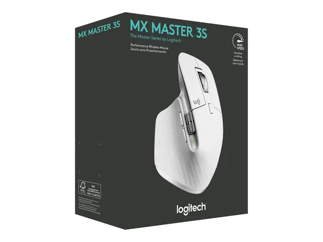 Logitech Master Series MX MASTER 3S - Mus ergonomisk optisk 7 knap...