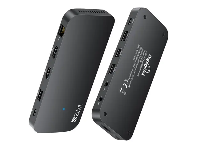 Elivi ORION - dokkingstasjon USB-C / USB-A 10-spors 2 x HDMI 1GbE,...