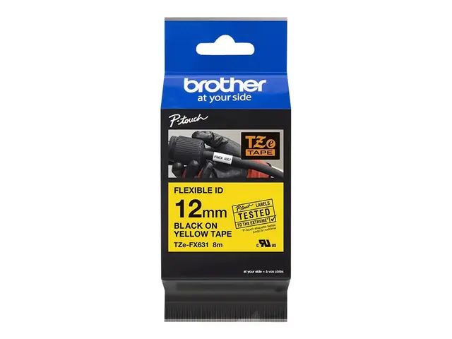 Brother TZe-FX631 - Svart på gult Rull (1,2 cm x 8 m) 1 kassett(er...