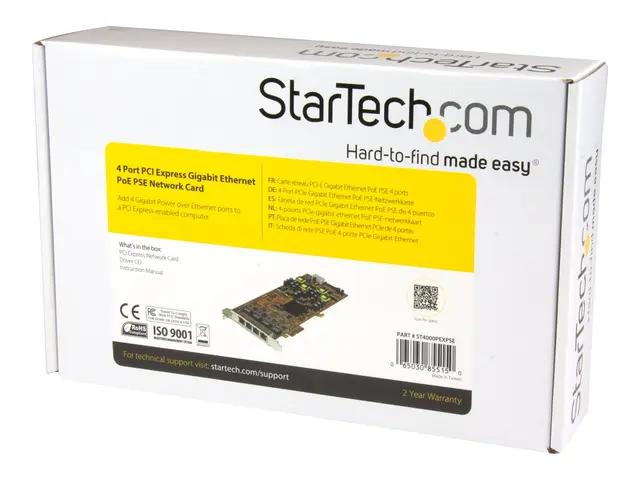 StarTech.com 4 Port Gigabit PoE (Power over Ethernet) Card - PCIe ...