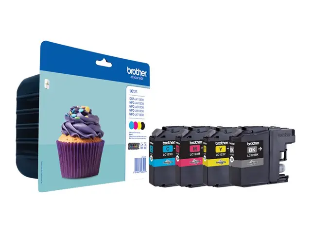 Brother LC123 - 4-pack svart, gul, cyan, magenta original blister ...