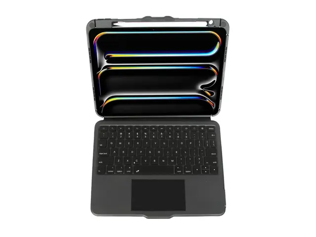 Targus Versavu - Tastatur og folioveske (tastaturetui) med styrepute - bakbelysning - trådløs - Bluetooth 5.0 - Tyrkisk - svart 
