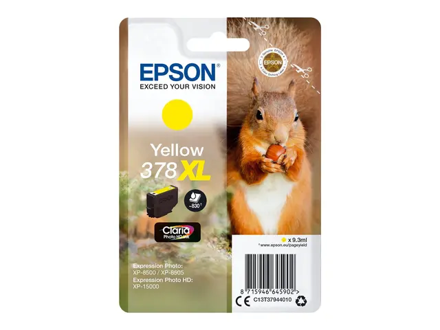 Epson 378XL - 9.3 ml - XL - gul - original - blære med RF/lyd-alar...