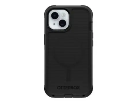 OtterBox Defender Series - Baksidedeksel for mobiltelefon MagSafe-samsvar - silikon - svart - for Apple iPhone 13, 14, 15