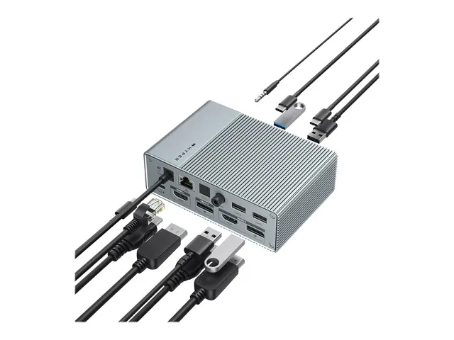 HyperDrive GEN2 - dokkingstasjon USB-C 2 x HDMI, DP 1GbE