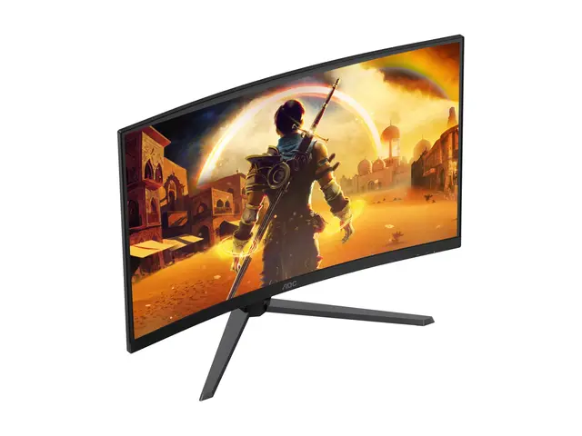 AOC Gaming C32G42ZE - G4 Series - LED-skjerm gaming - kurvet - 32" (31.5" synlig) - 1920 x 1080 Full HD @ 240 Hz - VA - 300 cd/m² - 3500:1 - HDR10 - 0.3 ms - HDMI, DisplayPort - svart, rød 