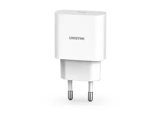 Unisynk Slim Wall Charger - Str&#248;madapter 20 watt - 3 A - PD 3.0 (24 pin USB-C) - hvit