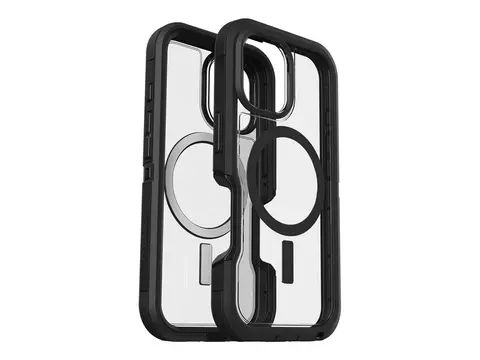 OtterBox Defender Series XT - Baksidedeksel for mobiltelefon robust - MagSafe-samsvar - plastikk - m&#248;rk side (klar / svart) - for Apple iPhone 16