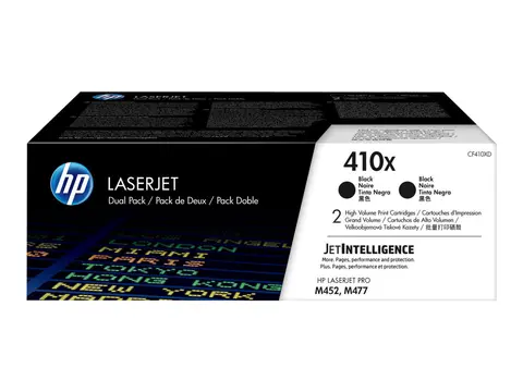 HP 410X - 2-pack - H&#248;y ytelse - svart original - LaserJet - tonerpatron (CF410XD) - for Color LaserJet Pro M452, MFP M377, MFP M477