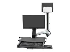 Ergotron SV Combo System with Worksurface &amp; Pan, Medium CPU Holder monteringssett Lift and Pivot - for LCD-skjerm / tastatur / mus / strekkodeskanner / CPU - polert aluminium