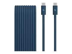 Beats - USB-kabel - USB-C (hann) til USB-C (hann) USB 2.0 - 3 m - flettet, Hurtiglading opptil 240W, forsterket design - nitro marin