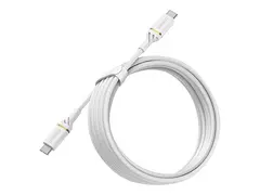 OtterBox Standard - USB-kabel - 24 pin USB-C (hann) til 24 pin USB-C (hann) USB 2.0 - 3 A - 3 m - Power Delivery-st&#248;tte - skyst&#248;vhvit