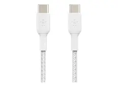 Belkin BoostCharge - USB-kabel - 24 pin USB-C (hann) til 24 pin USB-C (hann) 1 m - hvit