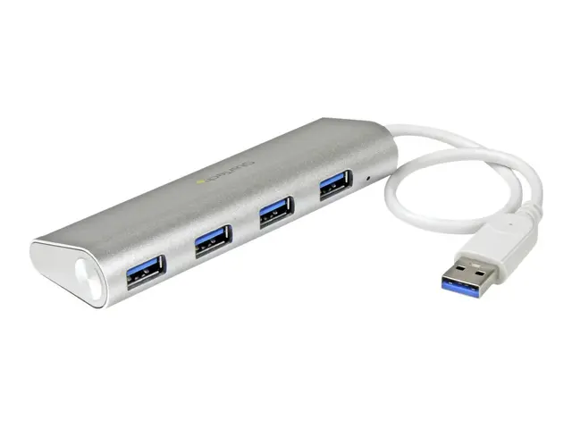 StarTech.com 4 Port Portable USB 3.0 Hub with Built-in Cable - Alu...