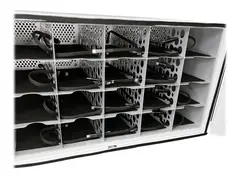 LEBA NoteBox Phones 20 - Kabinettenhet for 20 mobiltelefoner / mobile enheter / h&#229;ndholdte enheter - l&#229;sbar - st&#229;l - hvit - veggmonterbar, skrivebord - utgang: AC 230 V