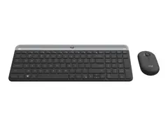 Logitech Slim Wireless Combo MK470 - Tastatur- og mussett trådløs - 2.4 GHz - Nordisk - grafitt
