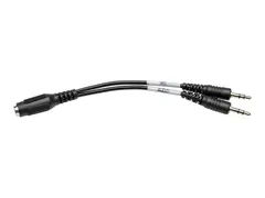 Eaton Tripp Lite Series 3.5 mm 4-Position to 3.5 mm 3-Position Audio Headset Splitter Adapter Cable (F/2xM), 6 in. (15.2 cm) Hodetelefonsplitter - mini-phone stereo 3.5 mm hann til 4-polsminijakk hunn - 15 cm - svart