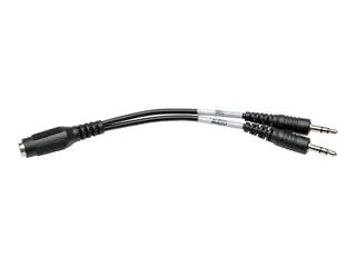 Eaton Tripp Lite Series 3.5 mm 4-Position to 3.5 mm 3-Position Audio Headset Splitter Adapter Cable (F/2xM), 6 in. (15.2 cm) Hodetelefonsplitter - mini-phone stereo 3.5 mm hann til 4-polsminijakk hunn - 15 cm - svart