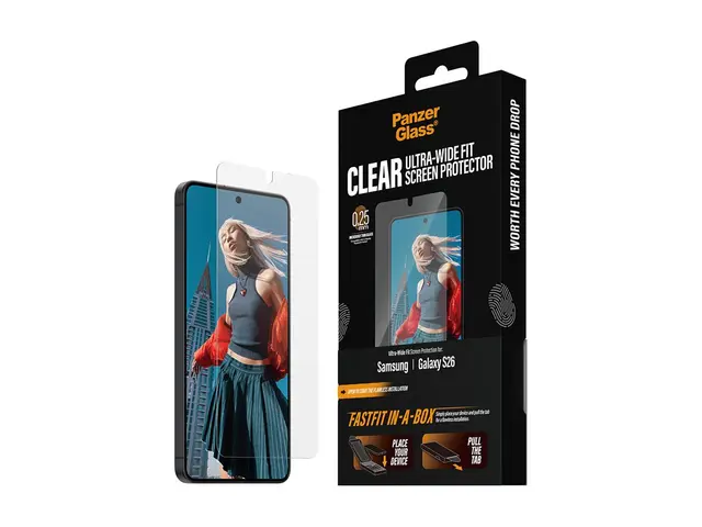 PanzerGlass - Skjermbeskyttelse for mobiltelefon ultra-bred passfo...