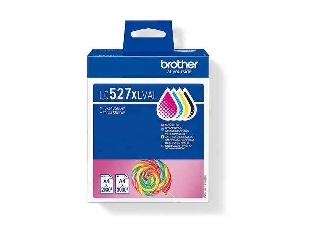 Brother LC527XL Value Pack - 4-pack Høy ytelse svart, gul, cyan, m...