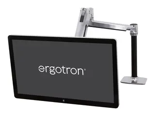 Ergotron LX HD Sit-Stand - Monteringssett (leddarm, stang, VESA-adapter, bordklemmefot, maljemonteringsfot) Konstant kraftteknologi - for LCD-skjerm - polert aluminium - skjermstørrelse: up to 49"