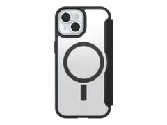 OtterBox React Folio Series - Lommebok for mobiltelefon MagSafe-samsvar - svart krystall - for Apple iPhone 13, 14, 15