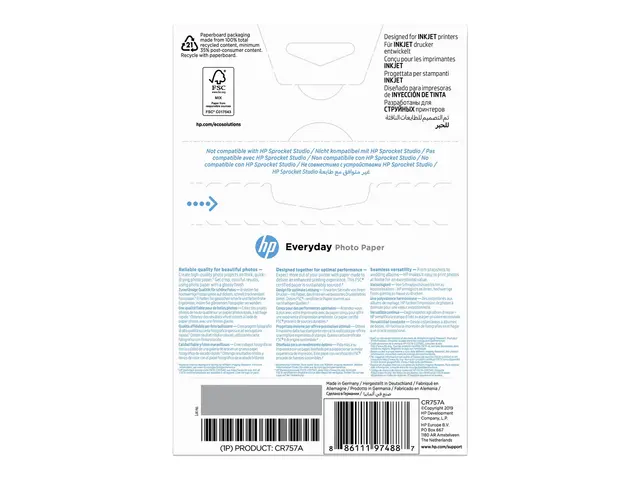 HP Everyday Photo Paper - Blank 8 mille 100 x 150 mm 200 g/m² ark ...
