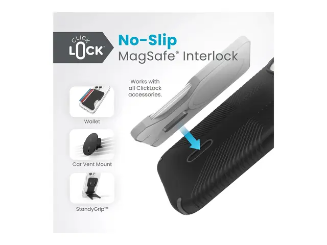 Speck Presidio 2 Grip - Baksidedeksel for mobiltelefon med klikklå...
