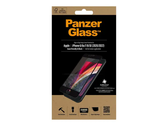 PanzerGlass - Skjermbeskyttelse for mobiltelefon glass rammefarge ...