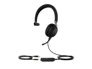 Yealink UH38 Mono - Hodesett - on-ear Bluetooth - tr&#229;dl&#248;s, kablet - USB-A - svart - Certified for Microsoft Teams