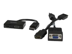 StarTech.com 2 in 1 Displayport Adapter DisplayPort to HDMI or VGA - DisplayPort Adapter - 1920x1200 - Travel Adapter (DP2HDVGA) - Videokonverter - DisplayPort - HDMI, VGA - svart