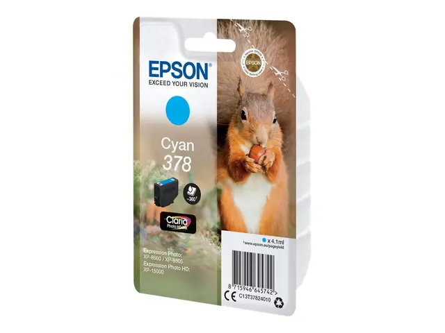 Epson 378 - 4.1 ml - cyan - original - blære med RF/lyd-alarm - bl...