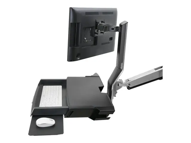 Ergotron SV Combo System with Worksurface & Pan, Small CPU Holder ...