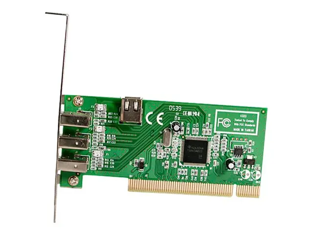 StarTech.com 4 port PCI 1394a FireWire Adapter Card - 3 External 1...