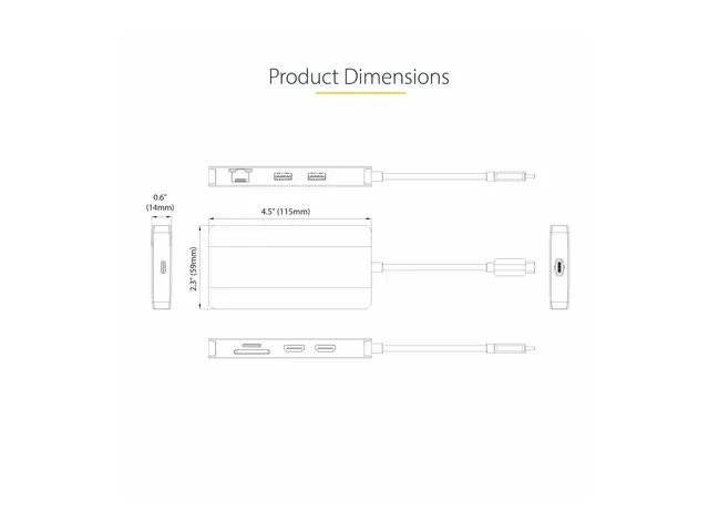StarTech.com USB C Multiport Adapter, Dual HDMI Video, 4K 60Hz, 2-...